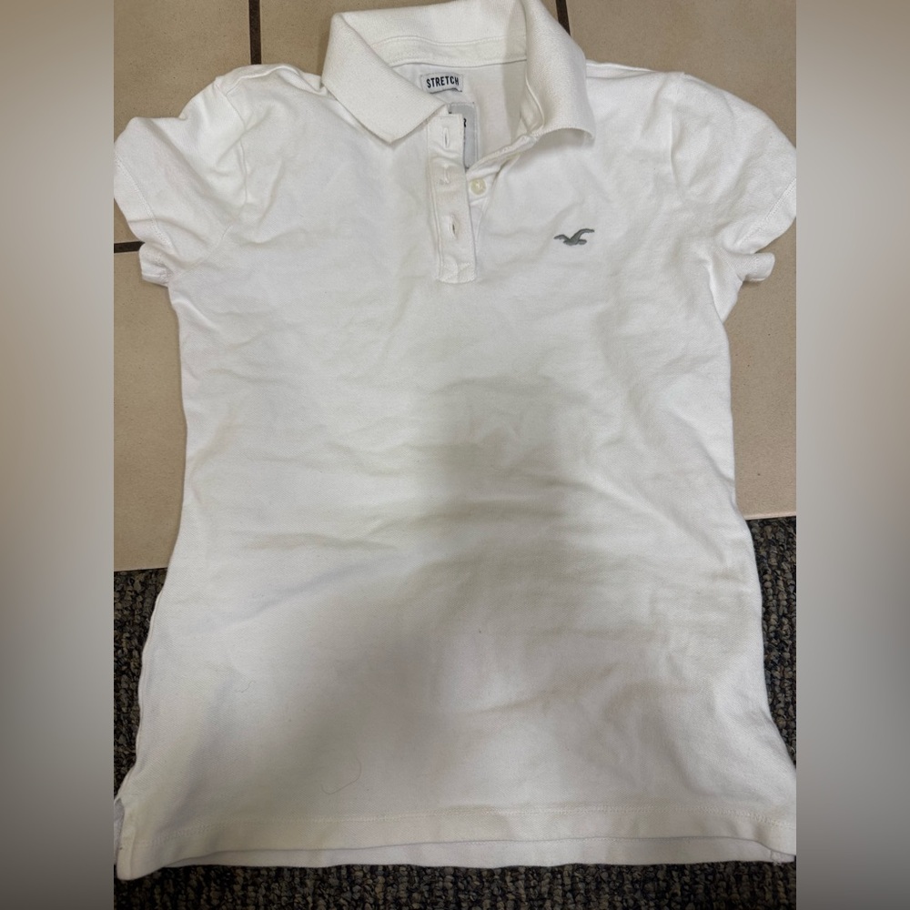 Hollister Stretch White Polo